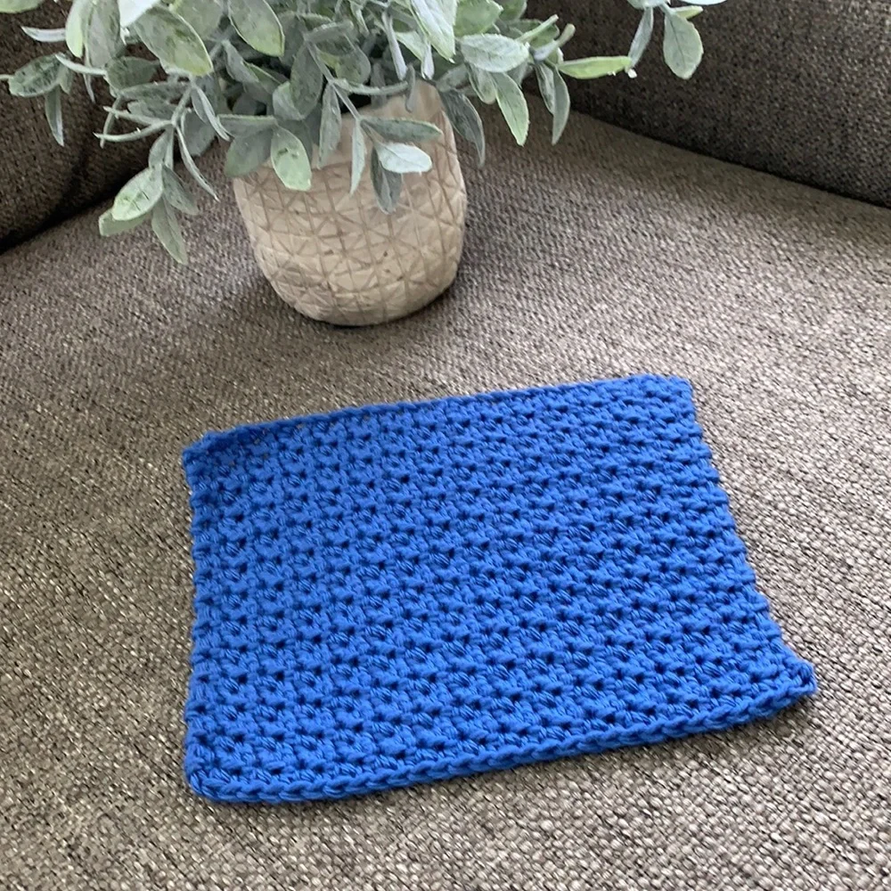 Handmade Crochet Cotton Spa Washcloth Dishcloth Patriotic Set of 3